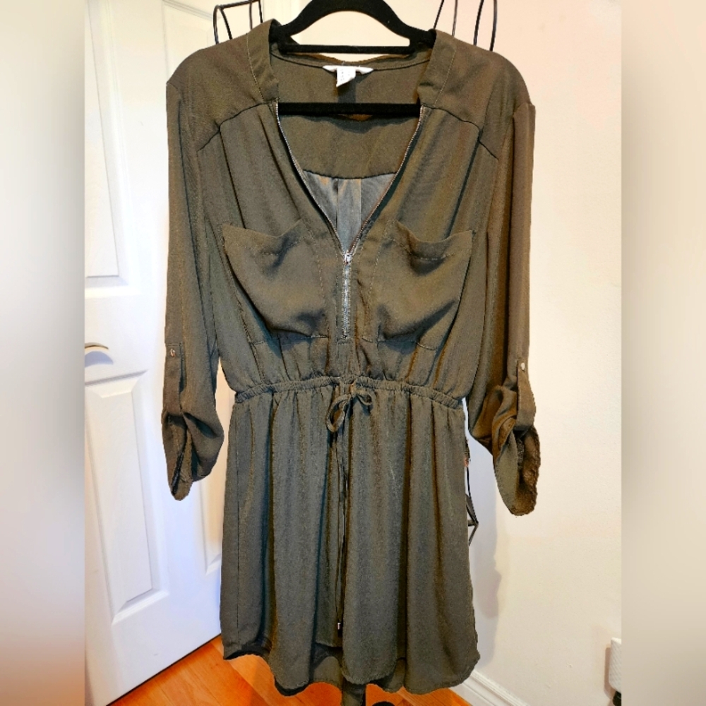 Long Sleeve Chiffon Mini‎ Dress